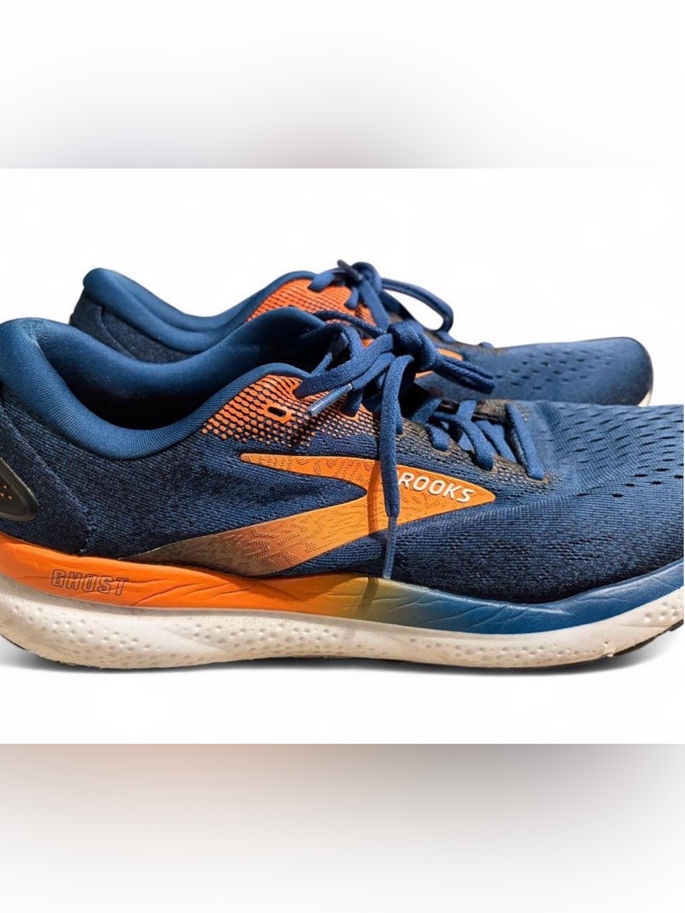Brooks Ghost 16 mesh running shoes,  Blue Opal/Black/Nasturtium colorway